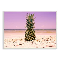 Stupell Industries Pink Purple Pineapple Beach Wood Wall Plaque
