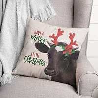 Reindeer Cow Throw Pillow