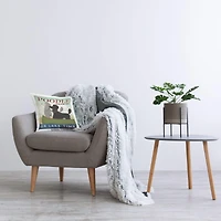 Stupell Industries Boating Poodle Dogs On Lake Canoe Landscape Throw Pillow, 18" x 18"