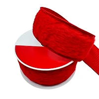 1.5" x 15ft. Red Wired Faux Fur Ribbon by Celebrate It®