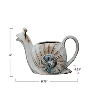 Hello Honey® 26oz. White & Brown Snail Shaped Stoneware Watering Can