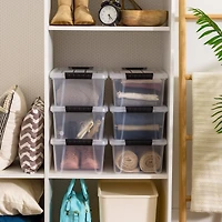 IRIS® 13.5qt. Buckled Clear Boxes with Clear Buckle Lids, 6ct.