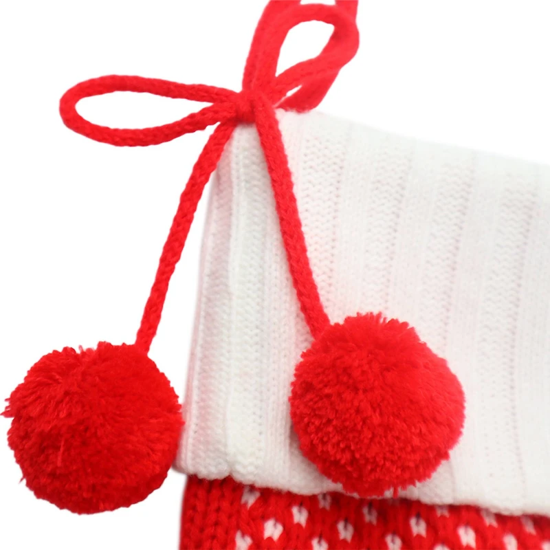 18" Red & White Stocking with Pom Poms by Ashland®