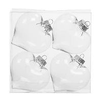 4 Pack 4" Clear DIY Plastic Heart Ornaments by Make Market®