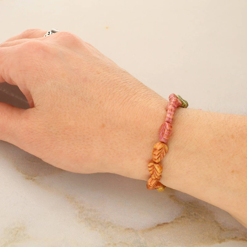 10mm Mixed Czech Glass Leaf Beads by Bead Landing™