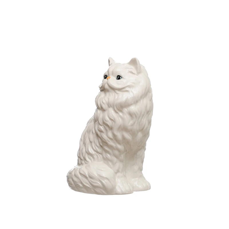 10.5" White Persian Cat Ceramic Tabletop Vase by Ashland®