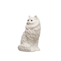 10.5" White Persian Cat Ceramic Tabletop Vase by Ashland®