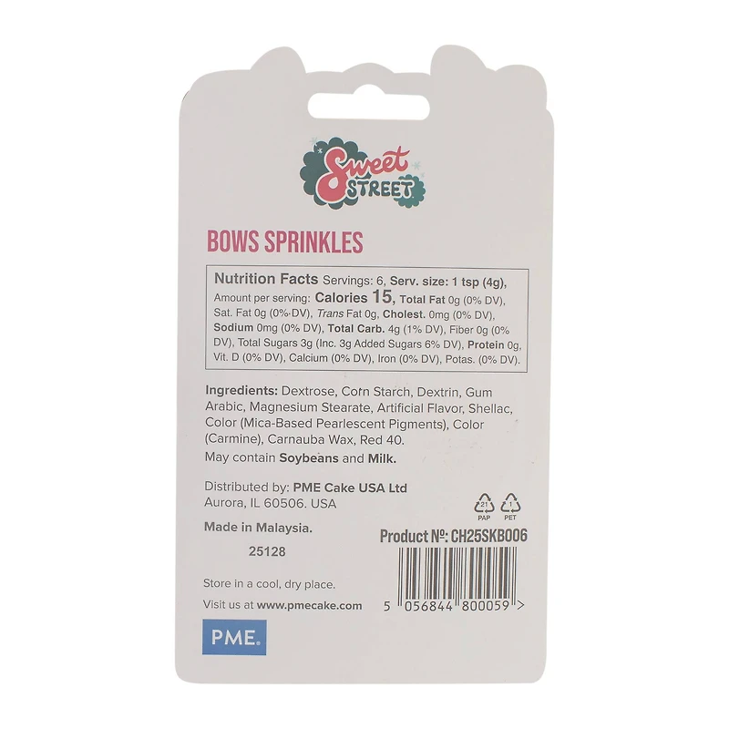 PME Cake Sweet Street® Pink & White Bow Sprinkles