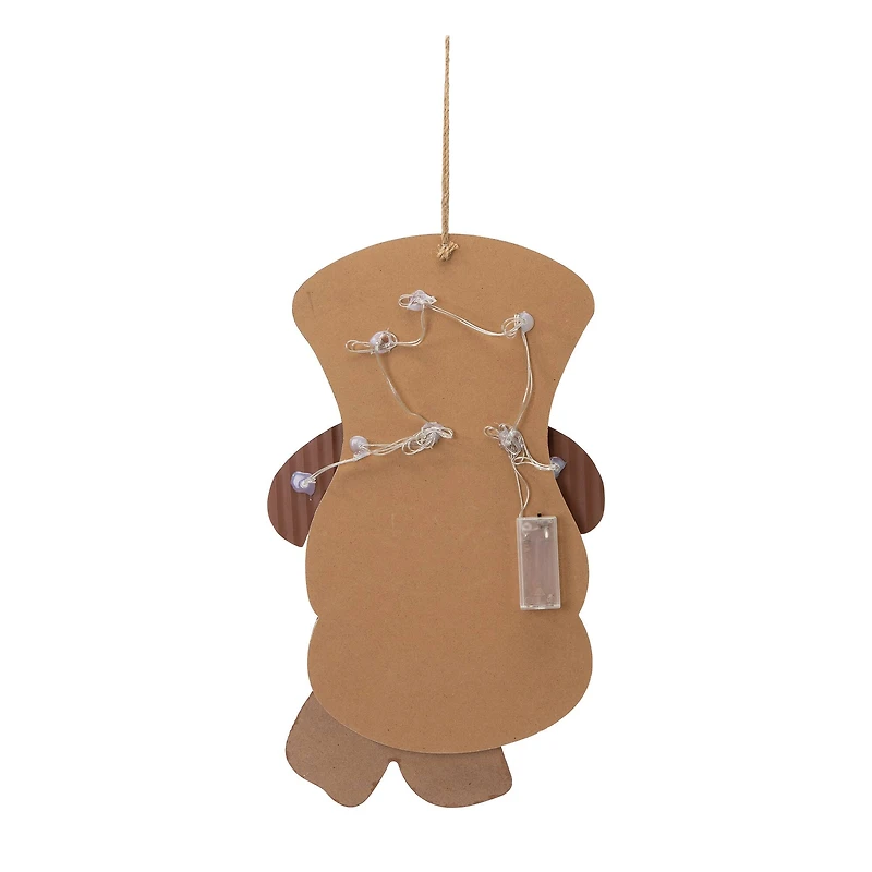 Glitzhome® 19" Lighted Snowman Wall Décor