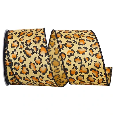 JAM Paper 2.5" x 10yd. Wired Leopard Spots Ribbon