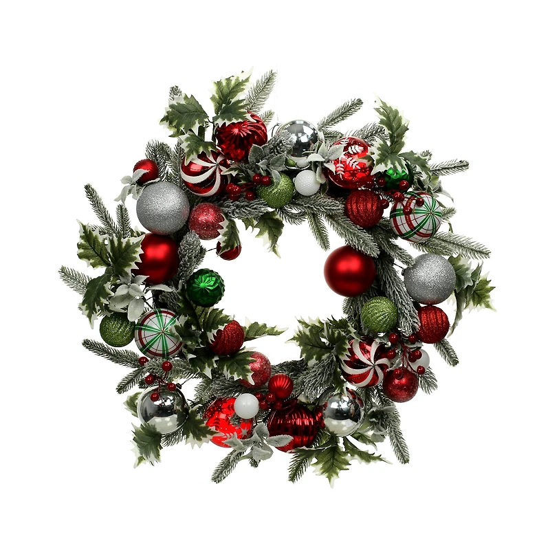 24" Pine & Ornament Wreath by Ashland®
