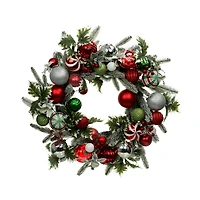 24" Pine & Ornament Wreath by Ashland®