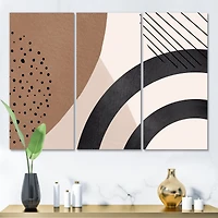 Designart - Abstract Shapes in Terracotta and Ivory Shapes III