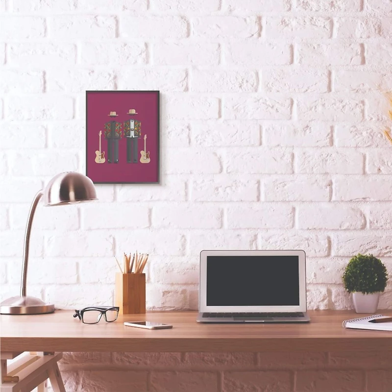 Stupell Industries ZZTop Fashion Design Black Framed Wall Art