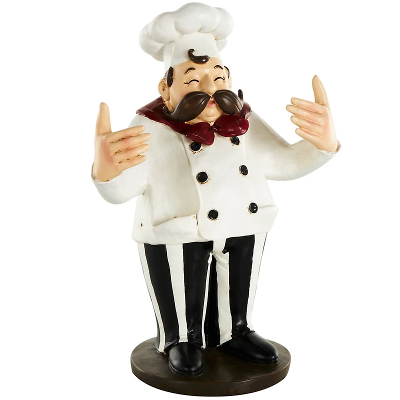 16" Chef Sculpture with Wine Holder Slots