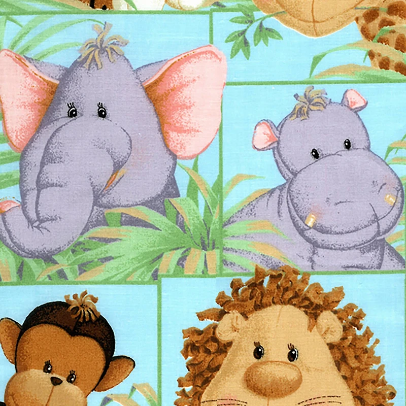 Fabric Traditions Light Green Jungle Babies Cotton Fabric