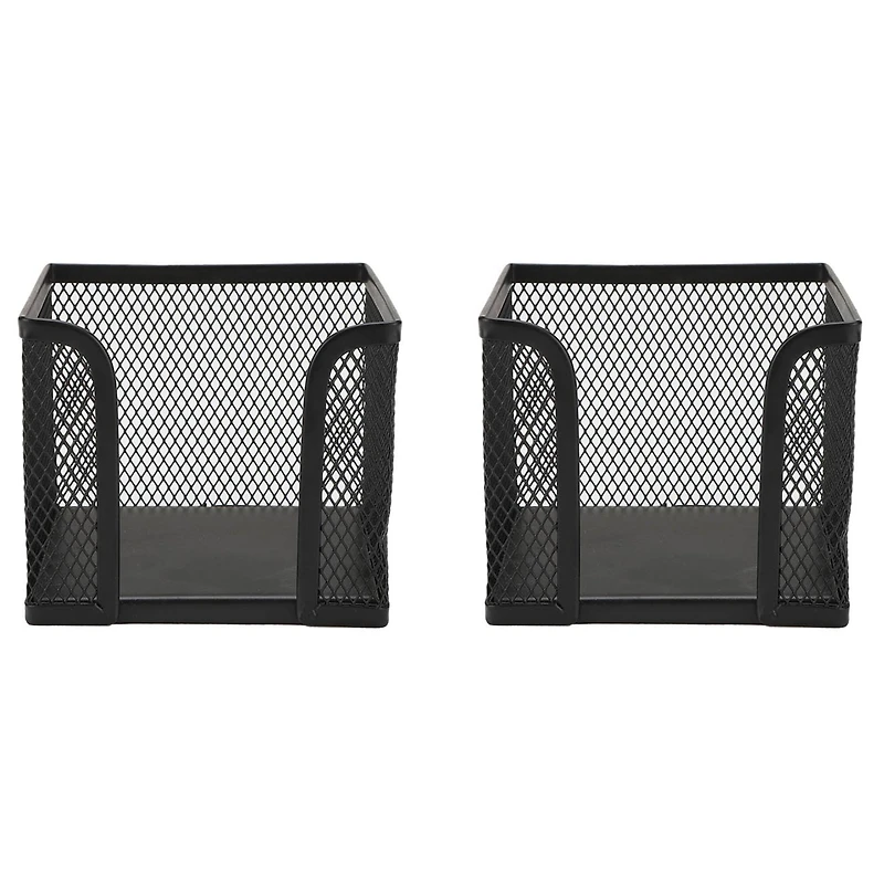 Mind Reader Black 2-Pack Metal Mesh Memo Pad Holder