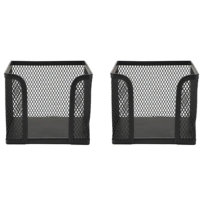 Mind Reader Black 2-Pack Metal Mesh Memo Pad Holder