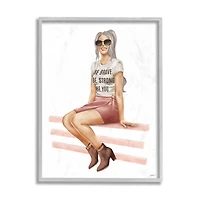 Stupell Industries Be You Inspirational Female Fashionista Gray Framed Wall Art