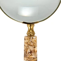 Hello Honey® 9" Brass Magnifying Glass with Mother of Pearl Handle