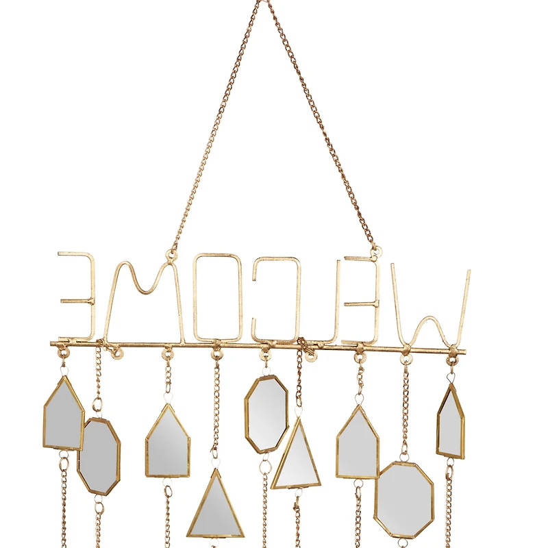 36" White & Gold Metal Eclectic Windchime