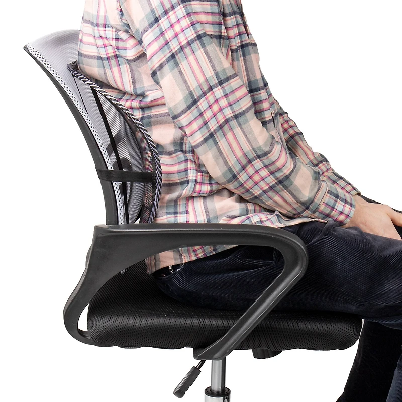 Mind Reader Harmony Collection Black Ergonomic Lower Back Support, 4ct.