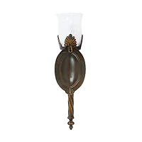 18'' Brown Glass Traditional Candle Wall Sconce
