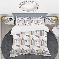 Designart 'Retro Geometric Design X' Mid-Century Duvet Cover Set