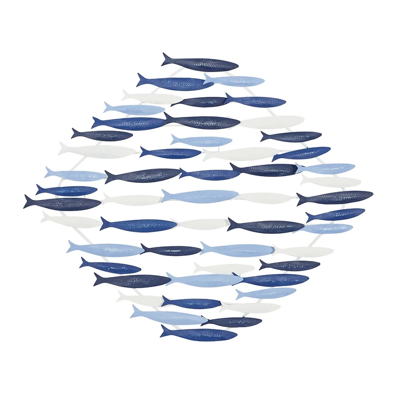 Blue Metal Coastal Wall Decor, 27" x 22"