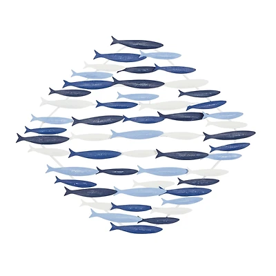 Blue Metal Coastal Wall Decor, 27" x 22"