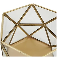 CosmoLiving by Cosmopolitan Gold Diamond Hexagon Metal Candle Lantern Set