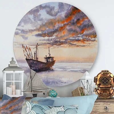 Designart - Wooden Fishing Boat On The Baltic Shore