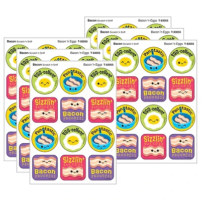 TREND Enterprises® Bacon 'n Eggs, Bacon Scent Scratch 'n Sniff Stinky Stickers®, 48 Per Pack, 6 Packs total of 288
