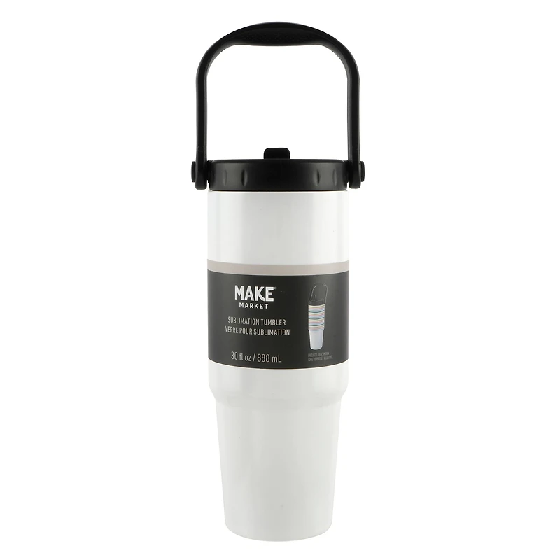 30oz. Stainless Steel Sublimation Travel Tumbler by Make Market®