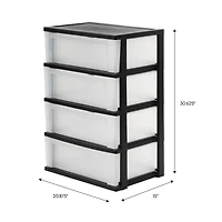 IRIS® 30.5" Black & Clear 4-Drawer Chest