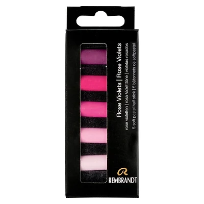 Rembrandt 5 Color Rose Violets Half Stick Soft Pastel Set