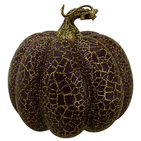 4" Brown & Purple Fall Harvest Tabletop Pumpkin Set
