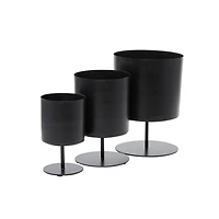 The Novogratz Black Modern Planter, Set of 3" 14", 12", 10"