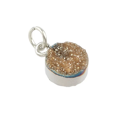 Round Champagne Dyed Quartz Charm by Bead Landing™