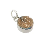Round Champagne Dyed Quartz Charm by Bead Landing™