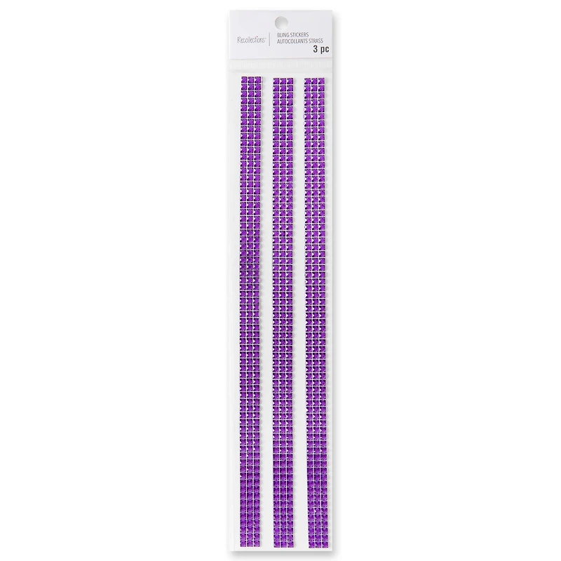 12 Packs: 3 ct. (36 total) Violet Border Bling Stickers by Recollections™