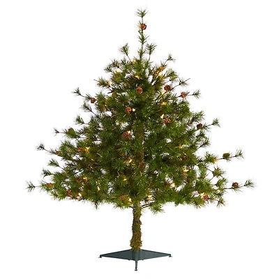 3ft. Pre-Lit Colorado Mountain Pine Artificial Christmas Tree, Clear LED Lights