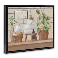 Stupell Industries Comforting Bathroom Spa Still Life Floater Framed Art