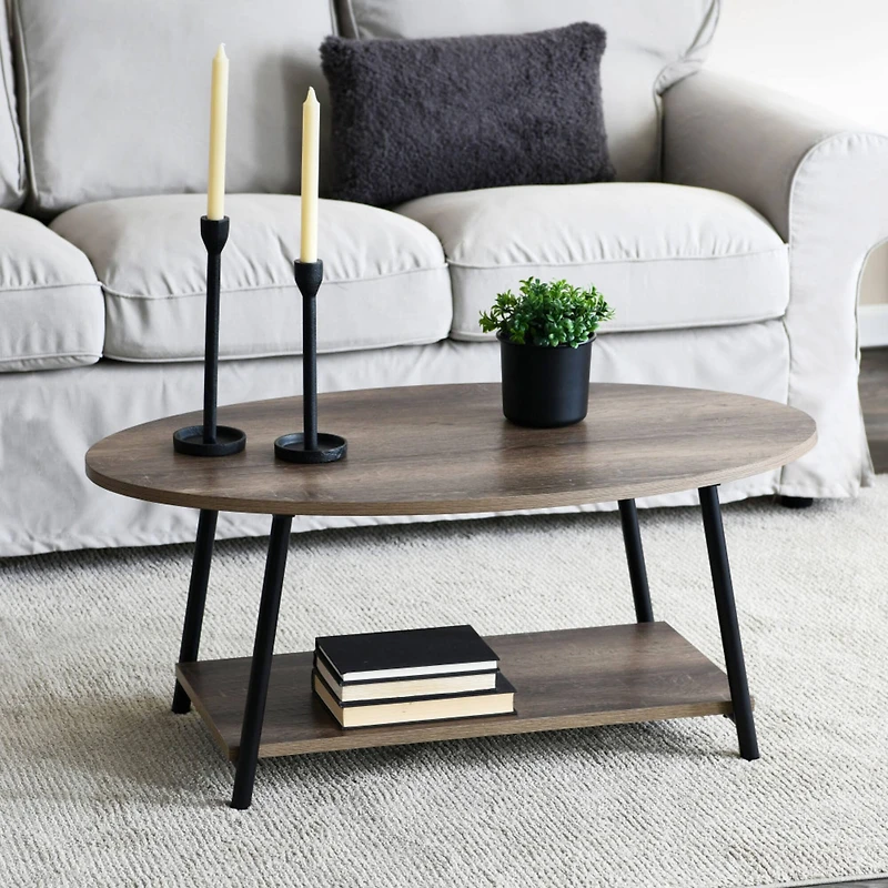 Household Essentials 39" Jamestown Oval Coffee Table