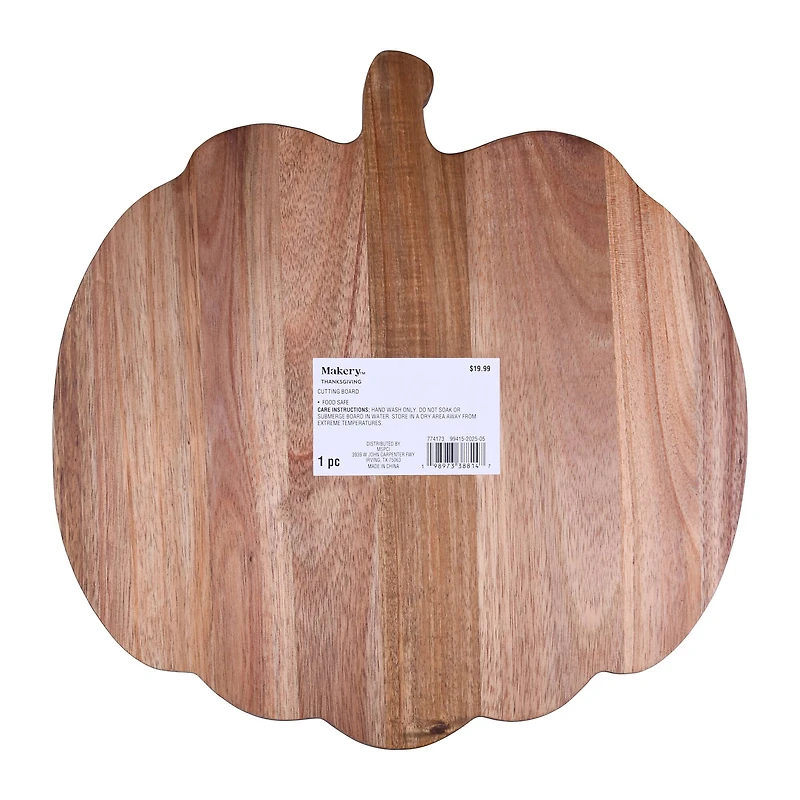 12" Wood Pumpkin Cutting Board by Makery™