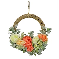 20" Spring Peony, Rose, & Lamb’s Ear Hoop Wreath