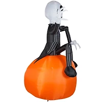 10ft. Lightshow Airblown® Micro Lights Inflatable Jack Skellington on Pumpkin