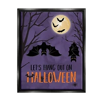 Stupell Industries Let's Hang Halloween Bats Framed Floater Canvas Wall Art