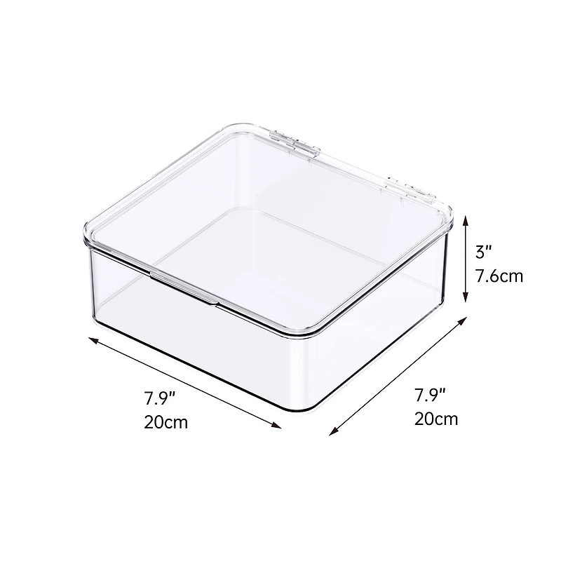 Small Clear Stacking Plastic Case with Hinged Lid by Simply Tidy®