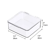 Small Clear Stacking Plastic Case with Hinged Lid by Simply Tidy®